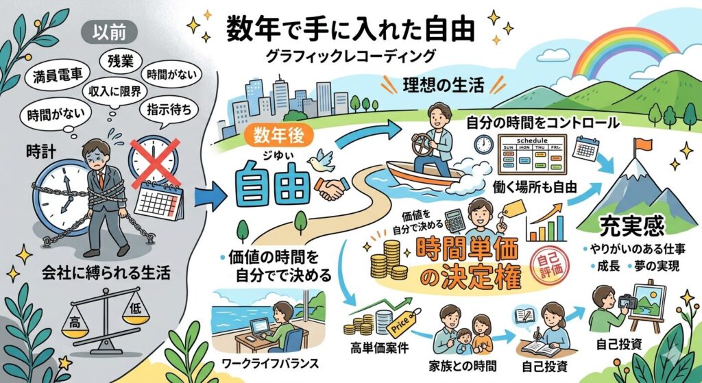 時間をコントロールし、数年後に「自分で単価を決められる」自由を手にした理想の姿