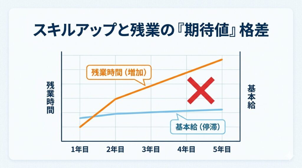 スキルアップと残業の「期待値」格差。なぜ来年の昇給は、今の残業では1円も増えないのか