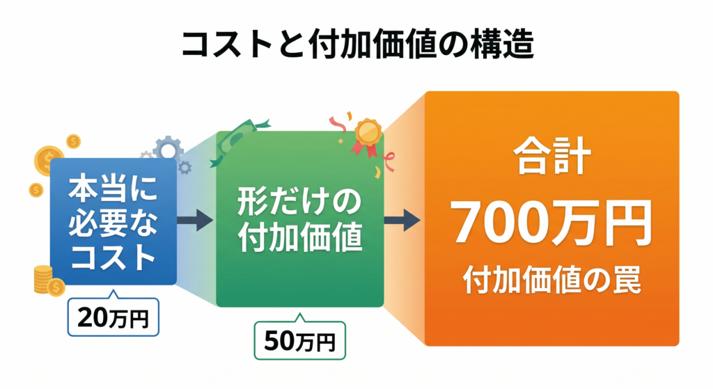 コスト膨張のロジック：200万円が700万円に膨らむ構造