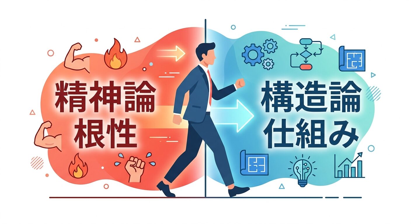 精神論から構造論への転換を促すまとめの図解
