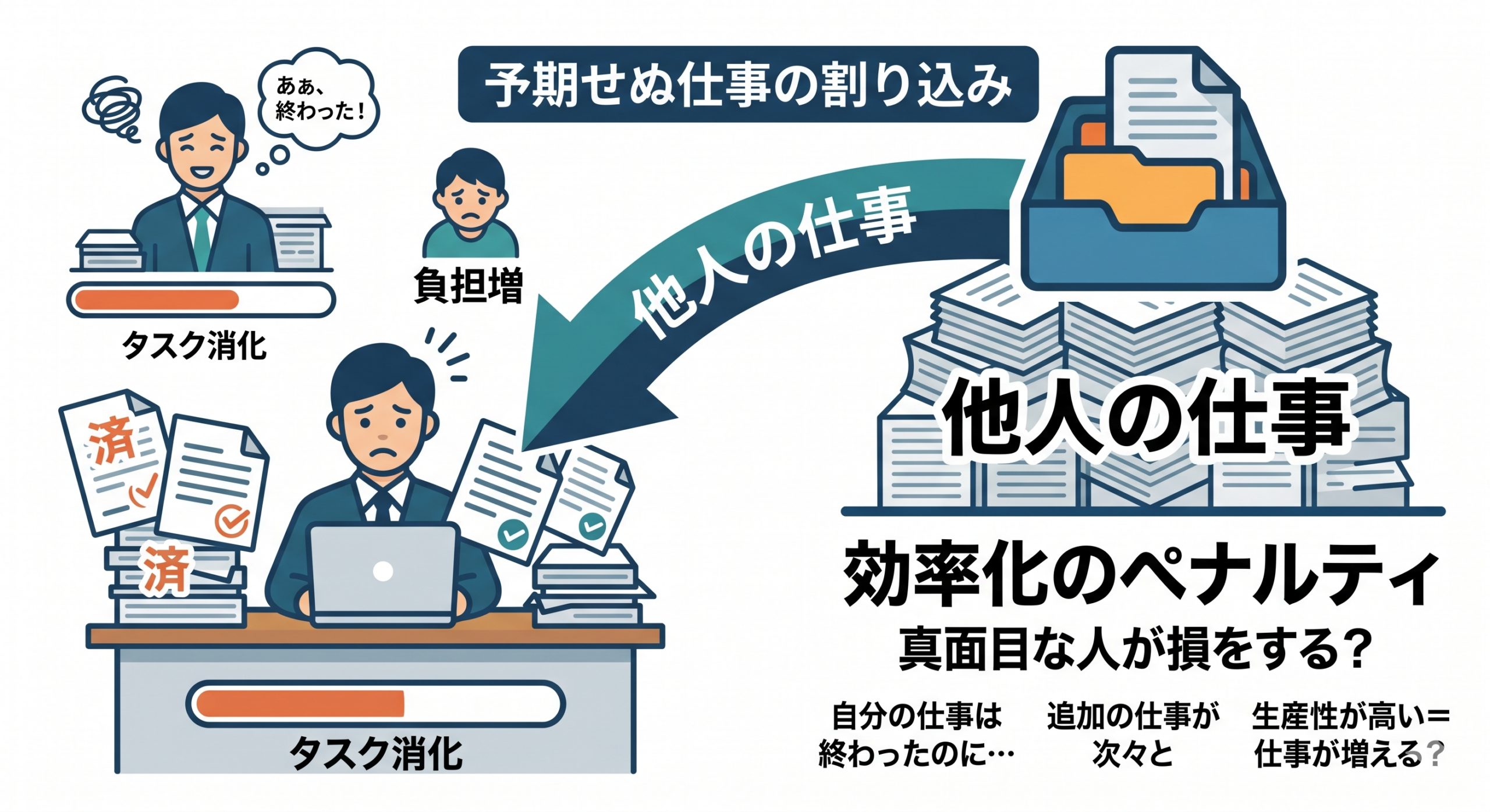 効率化のペナルティ：作業を早くするほど仕事が増える皮肉