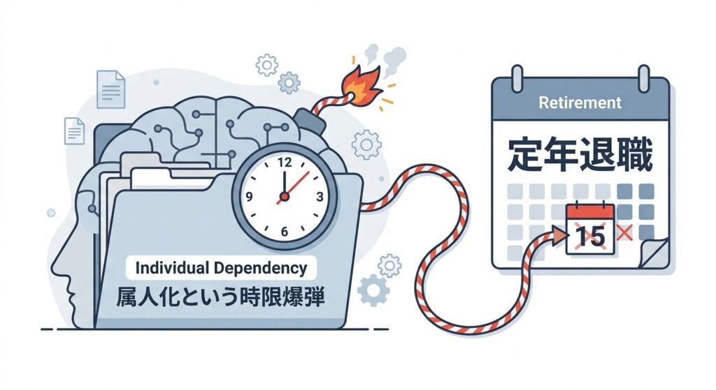 属人化という組織の時限爆弾を示す図解