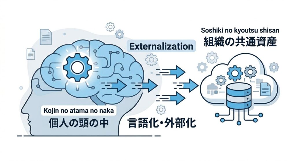 知識を頭から資産へ変換するフロー