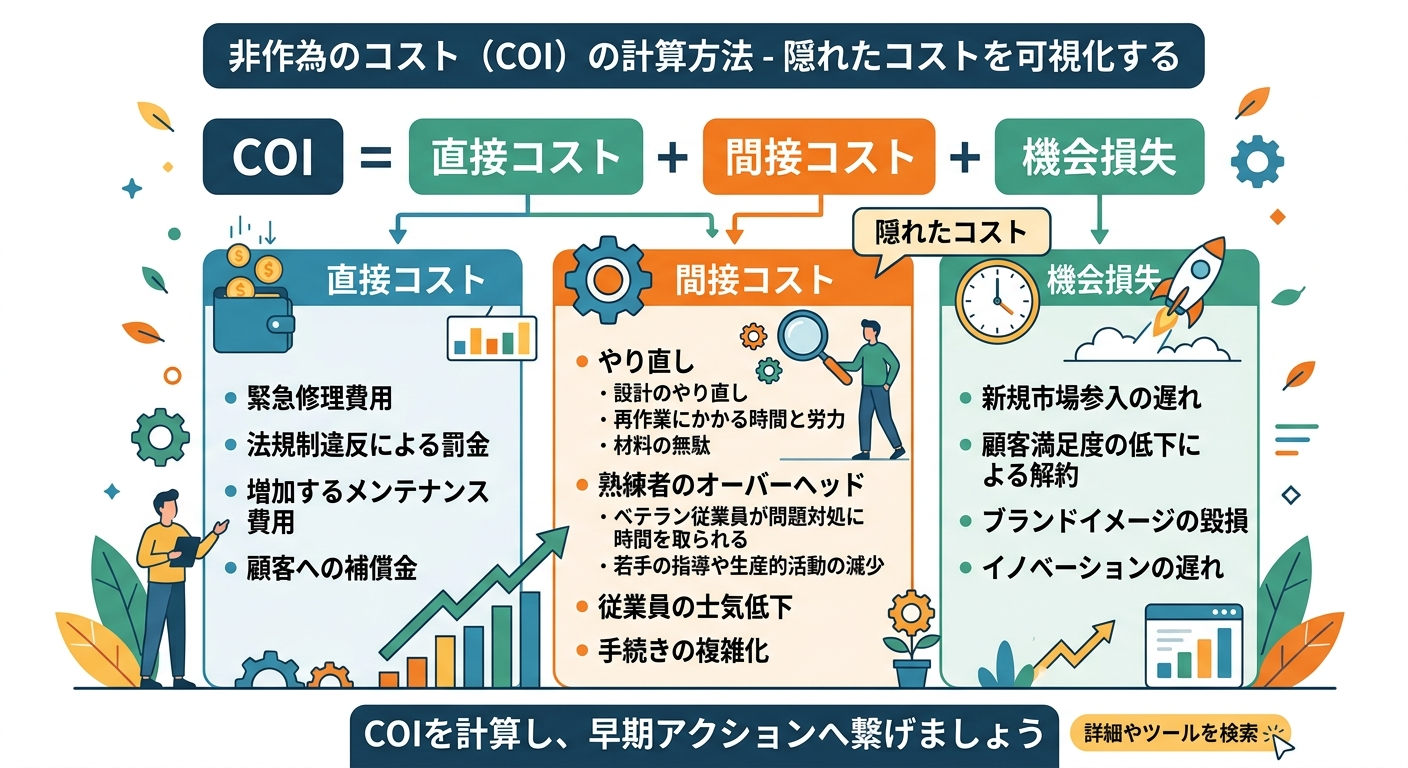 何もしないことによるコスト（COI）としての間接費用の可視化