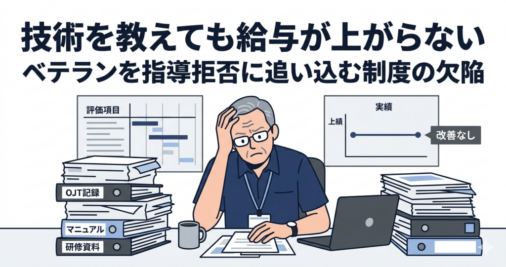 技術を教えても給与が上がらない。それがベテランを「指導拒否」に追い込む制度の欠陥