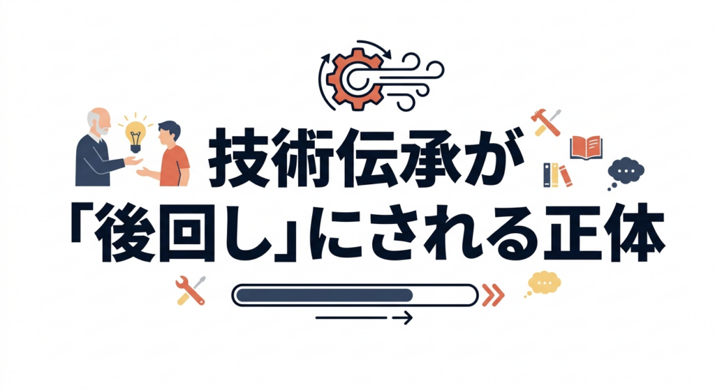 技術伝承プロジェクトが「後回し」にされる正体──経営計画と連動させる承認獲得の構造