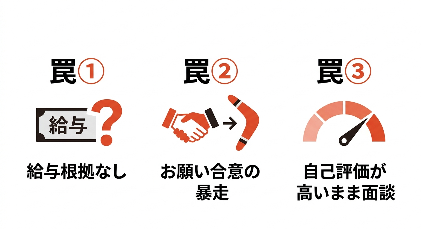人事担当者が踏み込みやすい再雇用交渉の3つの罠（給与根拠なし・お願い合意・自己評価過大）