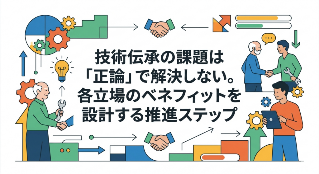 技術伝承の課題は正論で解決しないことを示すアイキャッチ画像